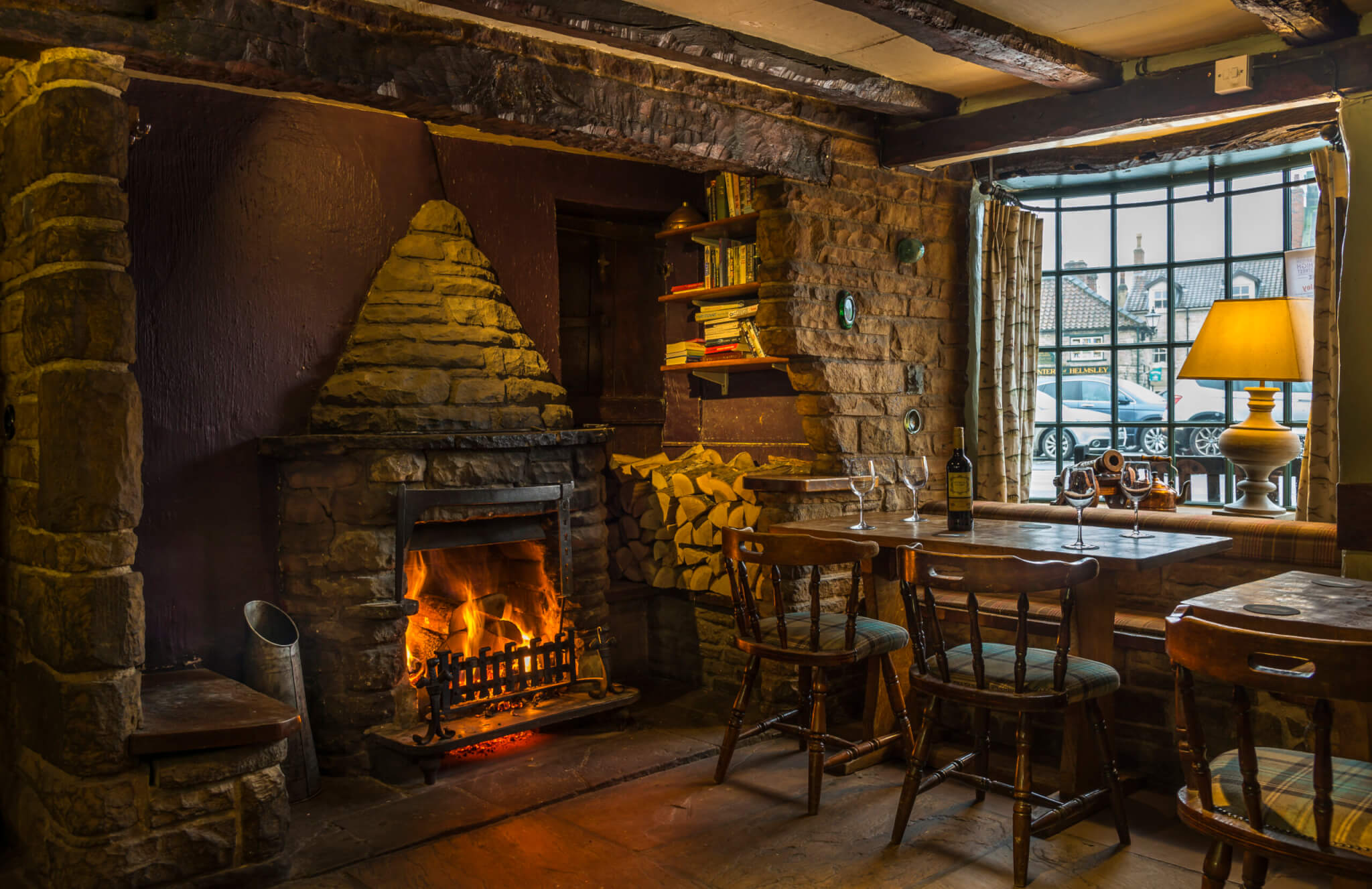 The Feathers Hotel Helmsley Dining in the Bar scaled